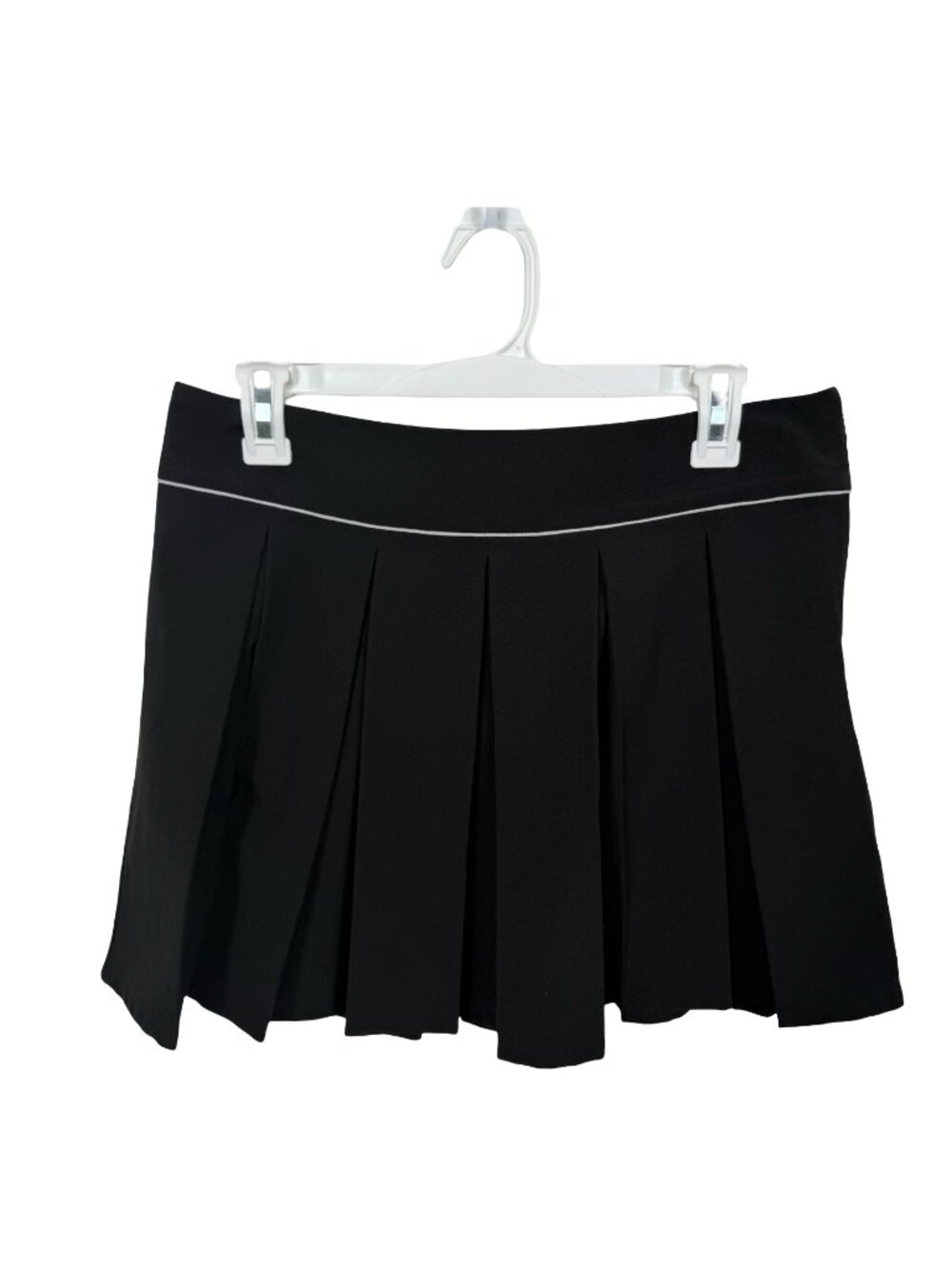 Forever 21 Pleated Tennis Skirt Large Black White Mini Y2k Preppy Schoolgirl